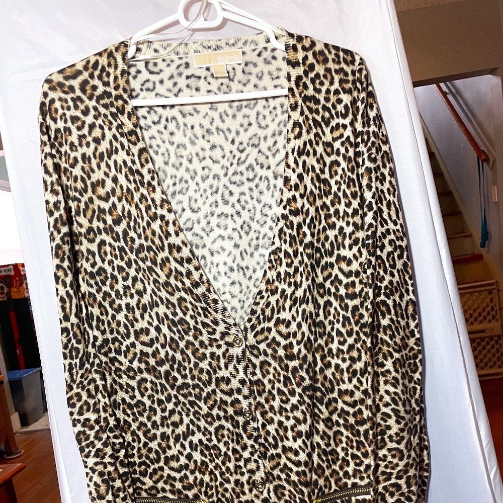 Michael Kors Leopard cardigan, size XL